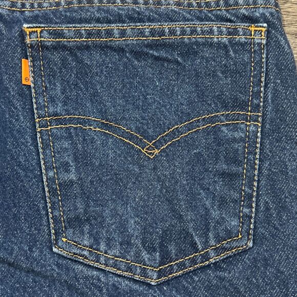 Levi’s Orange Tab 505 Regular Fit Straight Leg Dark Wash Jeans - Men’s 34x30 - Picture 8 of 10